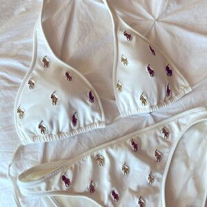 Polo Ralph Lauren white and gold bikini (top & bottoms)
